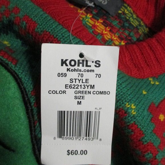 33 Degrees NEW Christmas sweater ugly w/cat in Elf suit soft & stretchy size M - Picture 11 of 11